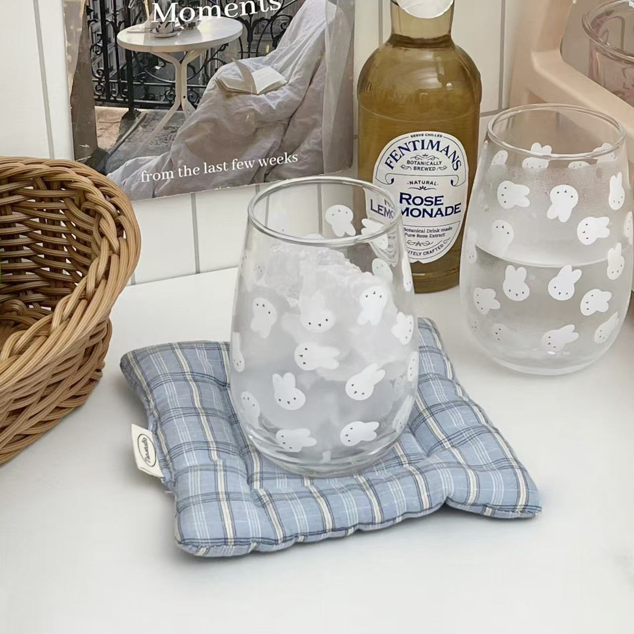 Cute Miffy Rabbit Printed Glas - Mug Tea Coffee ulasan dan harga