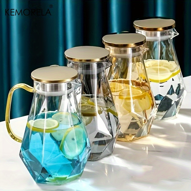 1PCS Diamond Texture Glass Tea - Cold Brew Jar ulasan dan harga