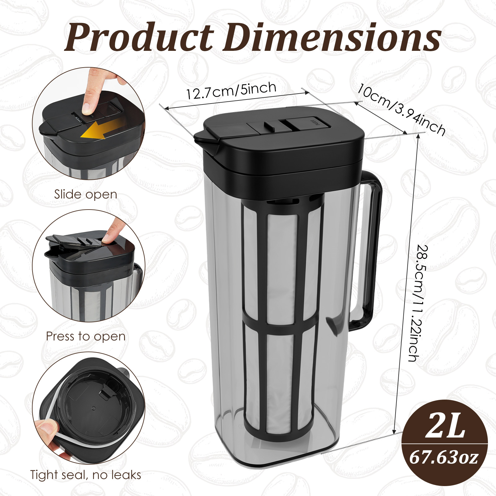 2L Cold Brew Coffee Pitcher Ai - Cold Brew Bottle ulasan dan harga