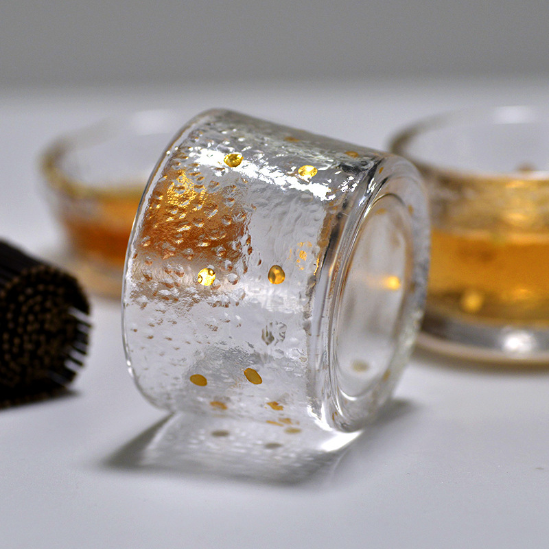 Gold Glass Tea Cup with Gold R - Coffee Tea Green ulasan dan harga