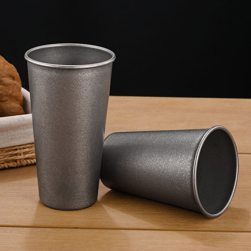 Retro Silver Stainless Steel D - Mug Tea Coffee ulasan dan harga