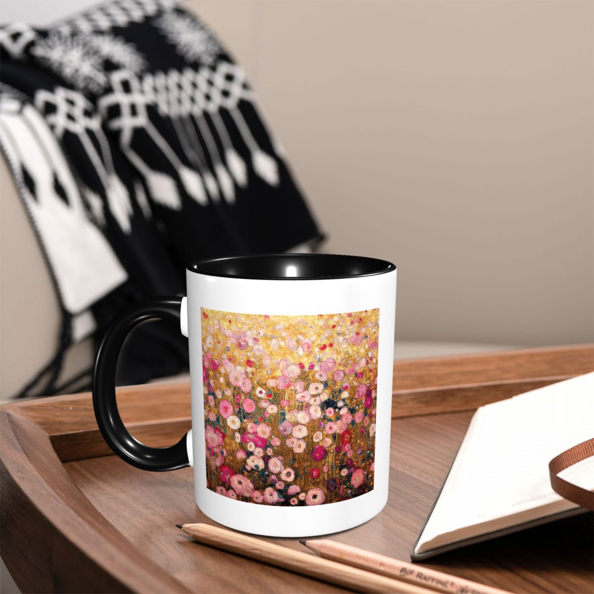 Gustav Klimt Pink Flower Garde - Coffee Tea Gardens ulasan dan harga