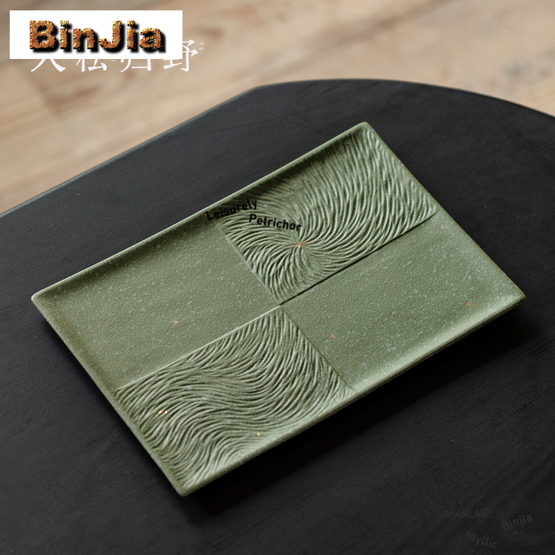 Green Coarse Pottery Rectangul - Coffee Tea Green ulasan dan harga