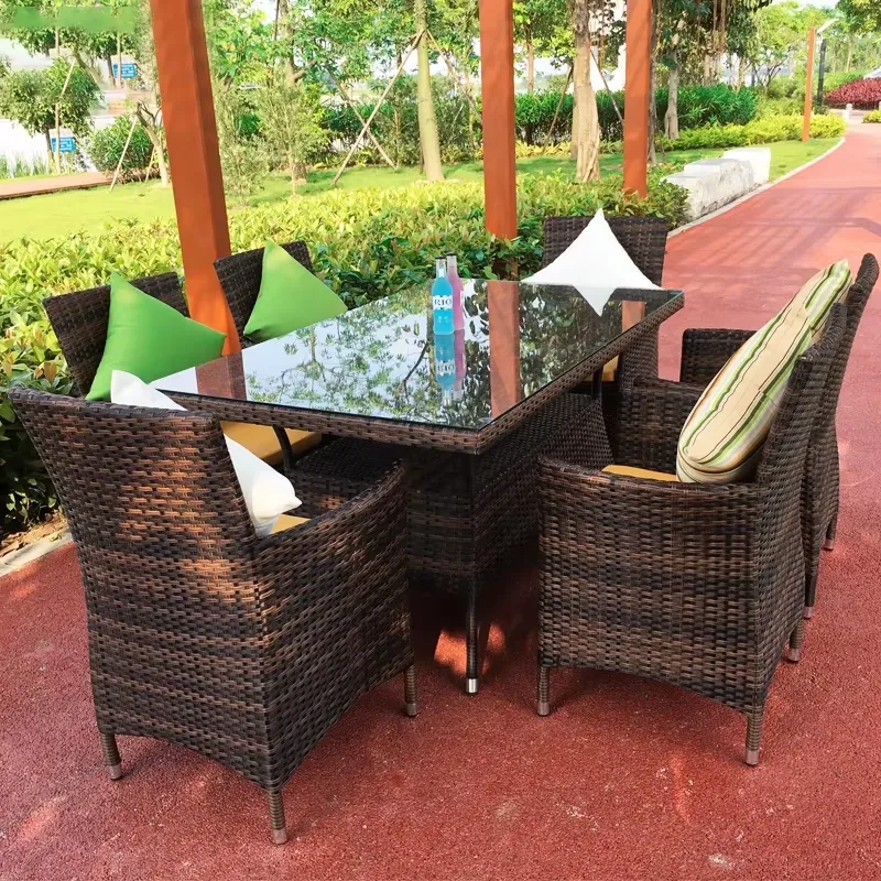 Outdoor Rattan Table and Chair - Coffee Tea Gardens ulasan dan harga