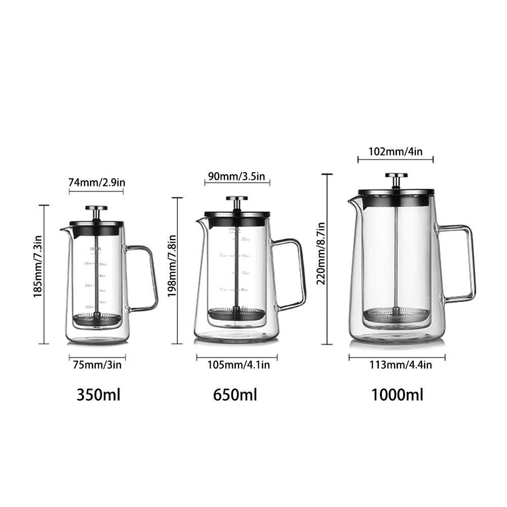 Double Layers French Press Pot - Coffee Tea Pots ulasan dan harga