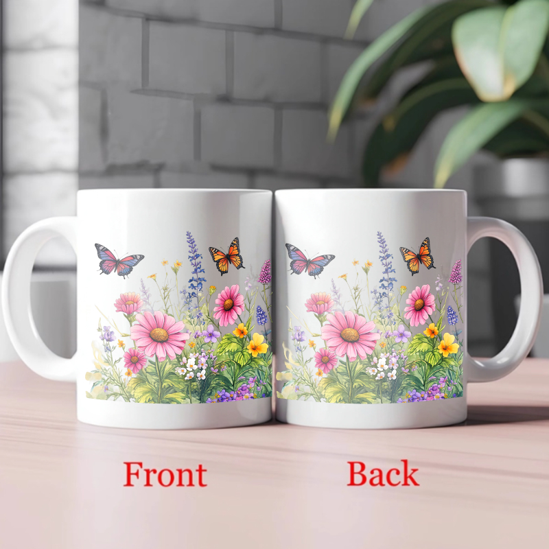 Ceramic cup white flower garde - Coffee Tea Gardens ulasan dan harga