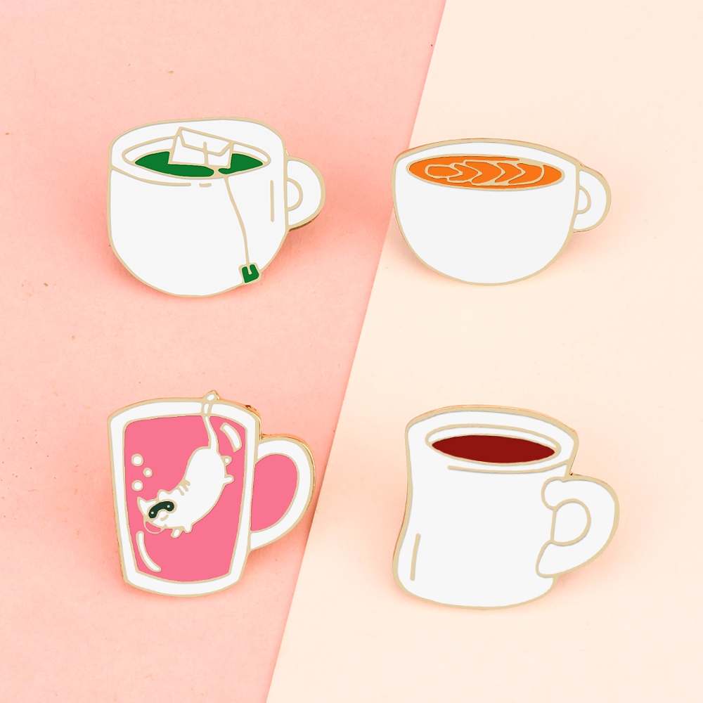4 Style Drink Enamel Pins Crea - Coffee Tea Green ulasan dan harga