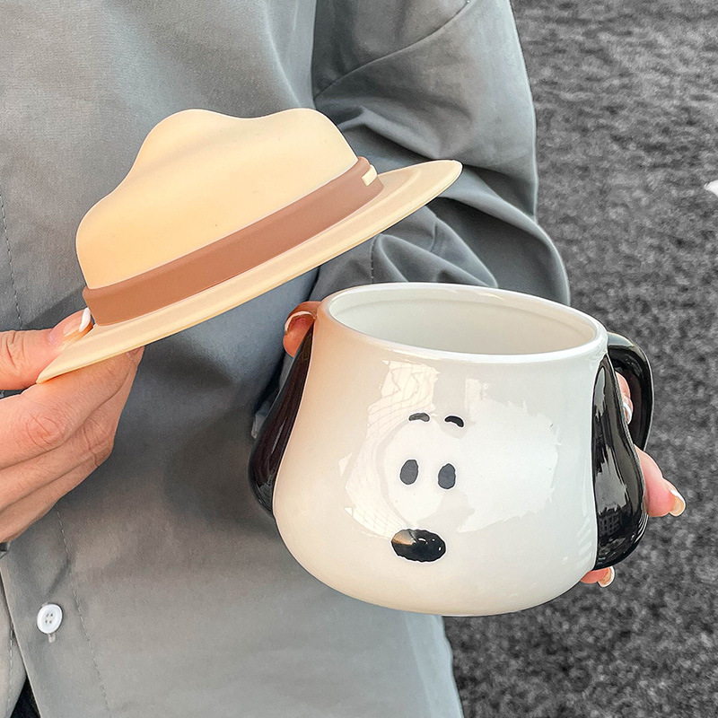 Snoopy Ceramic Mug Kawaii Cart - Good Coffee Tea ulasan dan harga